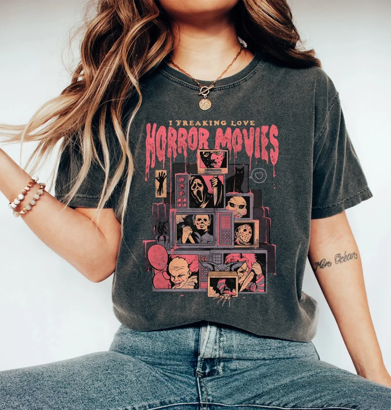 Comfort Colors® Horror Movies Tee, Horror Movie Fan Gift