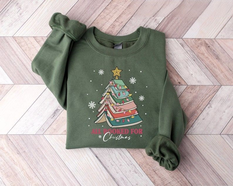 Book Lovers Christmas Tree Sweatshirt