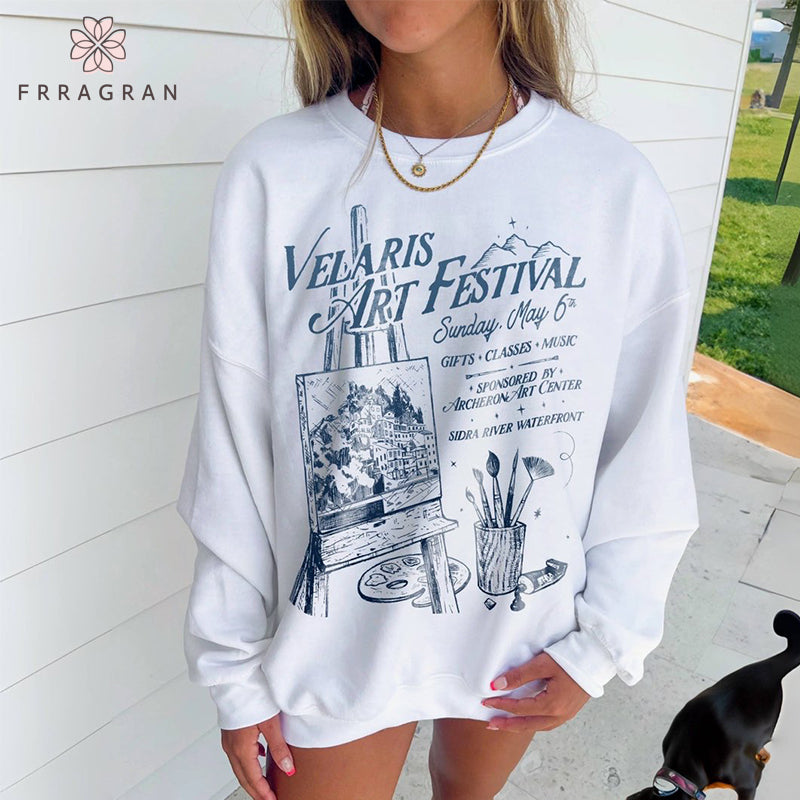 Velaris Art Festival Letter Print Sweatshirt