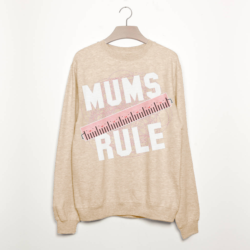 Mums Rule Print Casual Sweatshirt