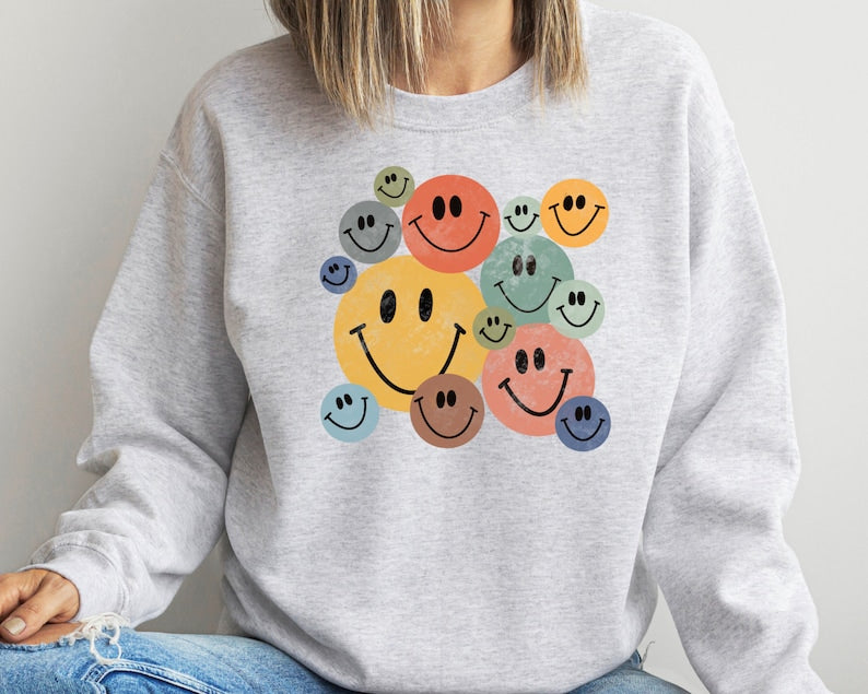 Retro Happy Face Sweatshirt