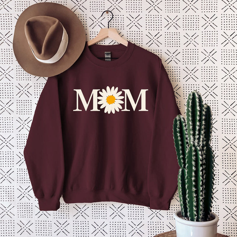 Mother's Day Daisy Mom Print Sweatshirt