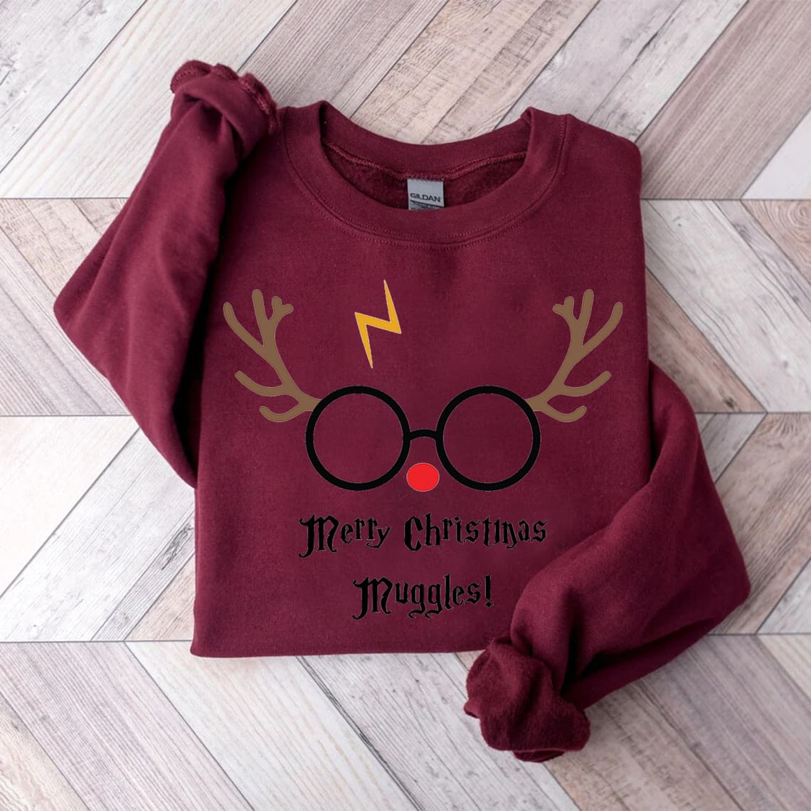 Merry Christmas Muggles Print Sweatshirt