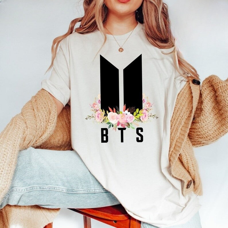 BTS Stay Gold Floral Logo T-shirt