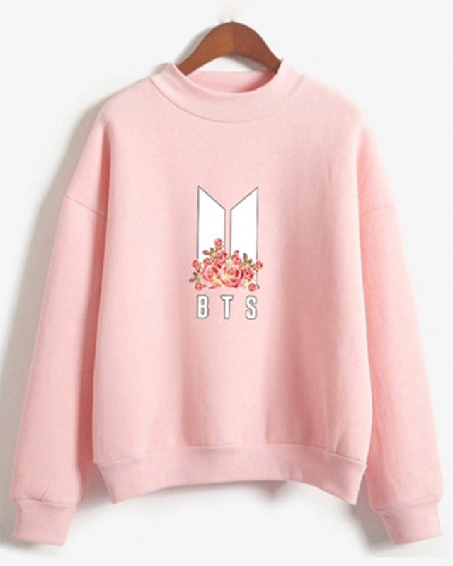 BTS Stylish Floral Printed Sweatshirt