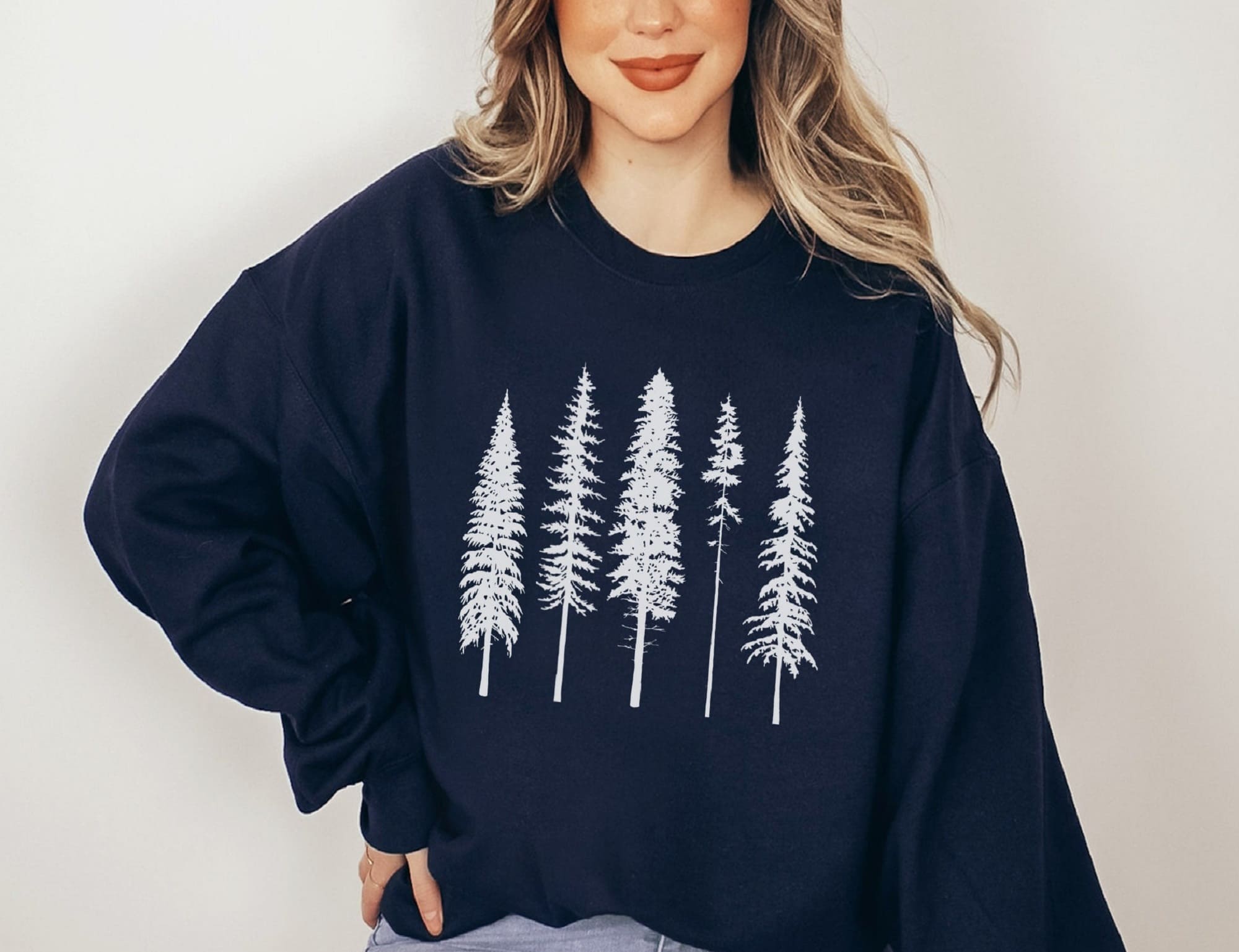 Pine Tree Print Sweatshirt