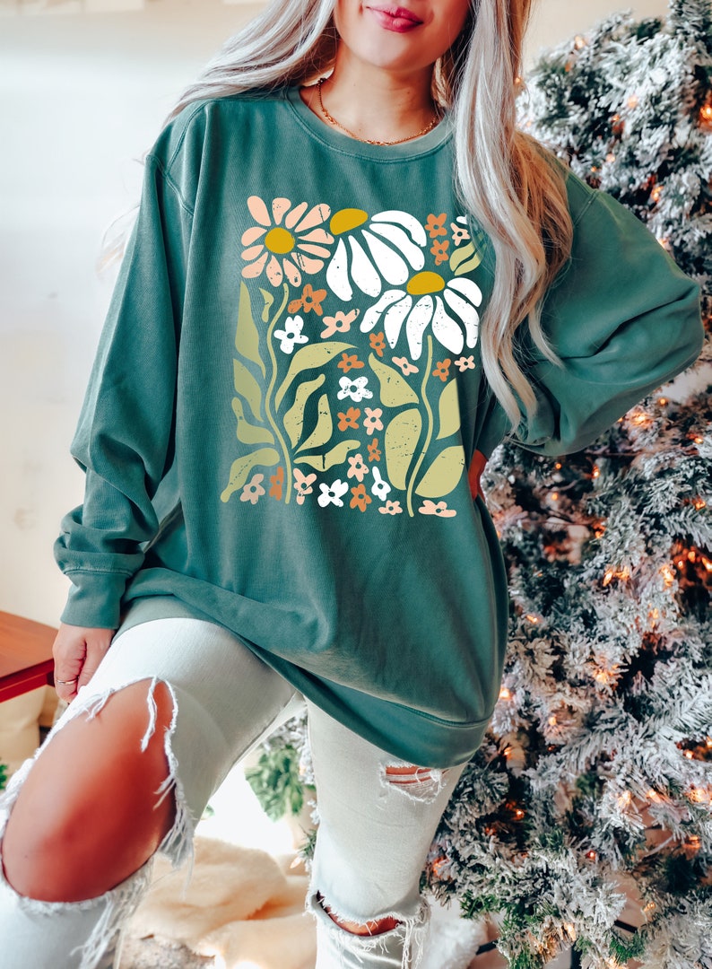 Boho Wildflowers Floral Nature Sweatshirt