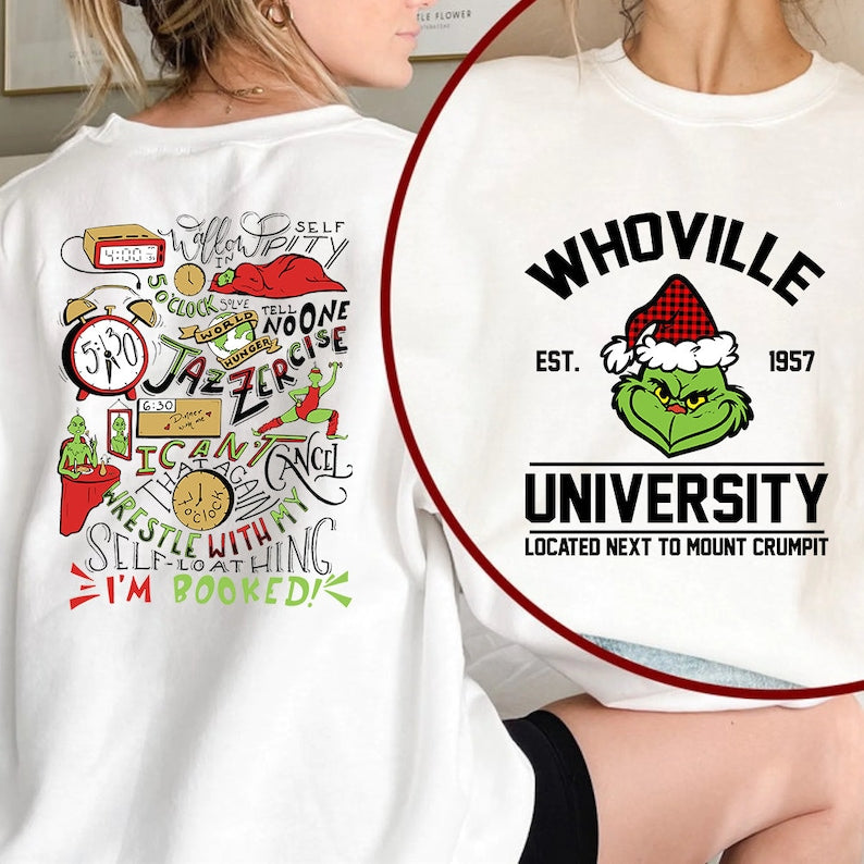 Christmas Est 1957 Two-sided Print Crewneck Sweatshirt