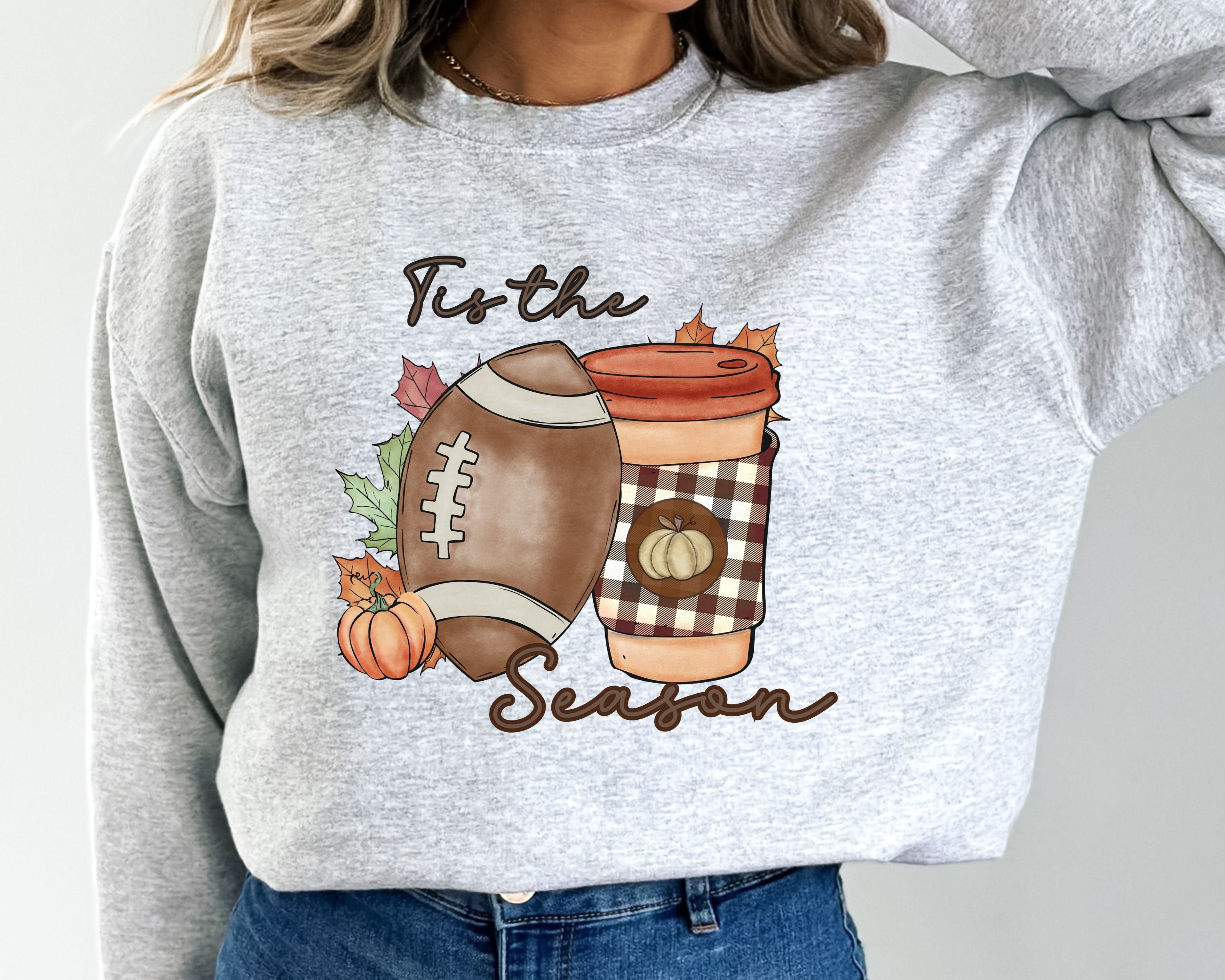 Autumn Football Coffee Crew Neck Sweatshirt